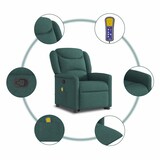 thumbnail of vidaXL Massagesessel mit Aufstehhilfe Dunkelgrün Stoff