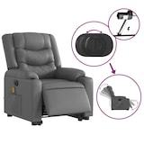 thumbnail of vidaXL Massagesessel mit Aufstehhilfe Elektrisch Grau Kunstleder
