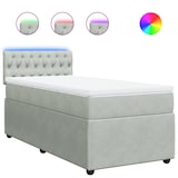 thumbnail of vidaXL Boxspringbett mit Matratze Hellgrau 90x190 cm Samt