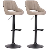 thumbnail of Set de 2 Taburetes de bar Milet en tela Gris topo/Metal negro mate