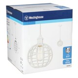 thumbnail of Pendelleuchte Kugel Käfig weiß mit 1 Lampe