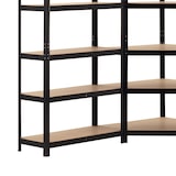 thumbnail of Pack 2 Estantes Modulares e 1 Prateleira de Canto com 5 Prateleiras Ajustáveis ​​Pretas Thinia Home