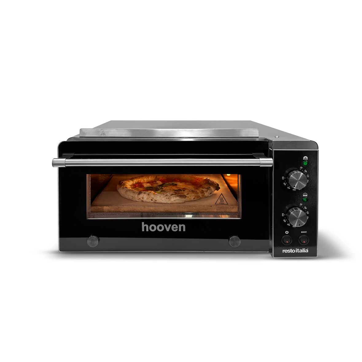 Restoitalia forno pizza elettrico meccanico, temperatura max 518°C, camera interna 11 cm, porta a triplo vetro, Hooven 341M