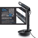 thumbnail of CSL USB Desktop Mikrofon mit Windschutz RMP 800 Tischmikrofon / Standmikrofon