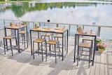 thumbnail of METRO PROFESSIONAL Gastro Bartisch Modano, Akazienholz/Stahl, 140 x 70 cm, rechteckig, braun/schwarz