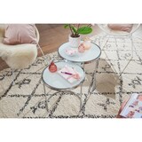 thumbnail of FineBuy Beistelltisch 2tlg Rund Wohnzimmertisch Weiß Glas Couchtisch Silber