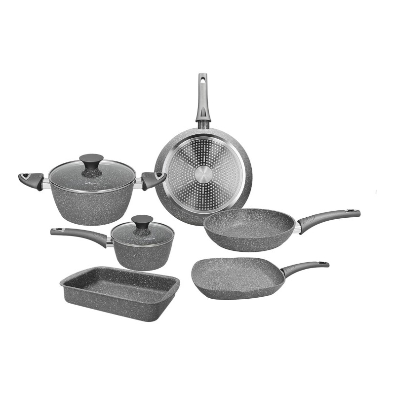 Tognana Pure Roq, batteria di pentole 8 pezzi, alluminio, adatta ad induzione