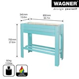 thumbnail of WAGNER GreenFAMILY Hochbeet GreenBOX Light - 70 x 83 x 34,5 cm, Massivholz türkisblau, Regalboden&Pflanztasche- 25027001