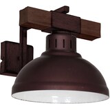 thumbnail of Licht-Erlebnisse Geschmackvolle Wandlampe in Burgund Holzfarben Holz Metall E27 230V Vintage Wandleuchte Schlafzimmer Flur Wohnzimmer, LU9051