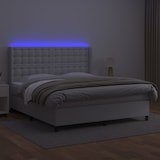 thumbnail of vidaXL Boxspringbett mit Matratze & LED Weiß 180x200 cm Kunstleder