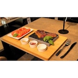 thumbnail of Morleos Hot Stone Lavastein Heißer Stein Grill Steak Stone Grillstein Heisser Stein  inkl. Teller + 3 Beilagen- Dipschalen (Weiß, 7- Teilig)