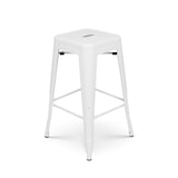 thumbnail of Lot de 4 tabourets de bar en métal blanc mat style industriel - Hauteur 66 cm