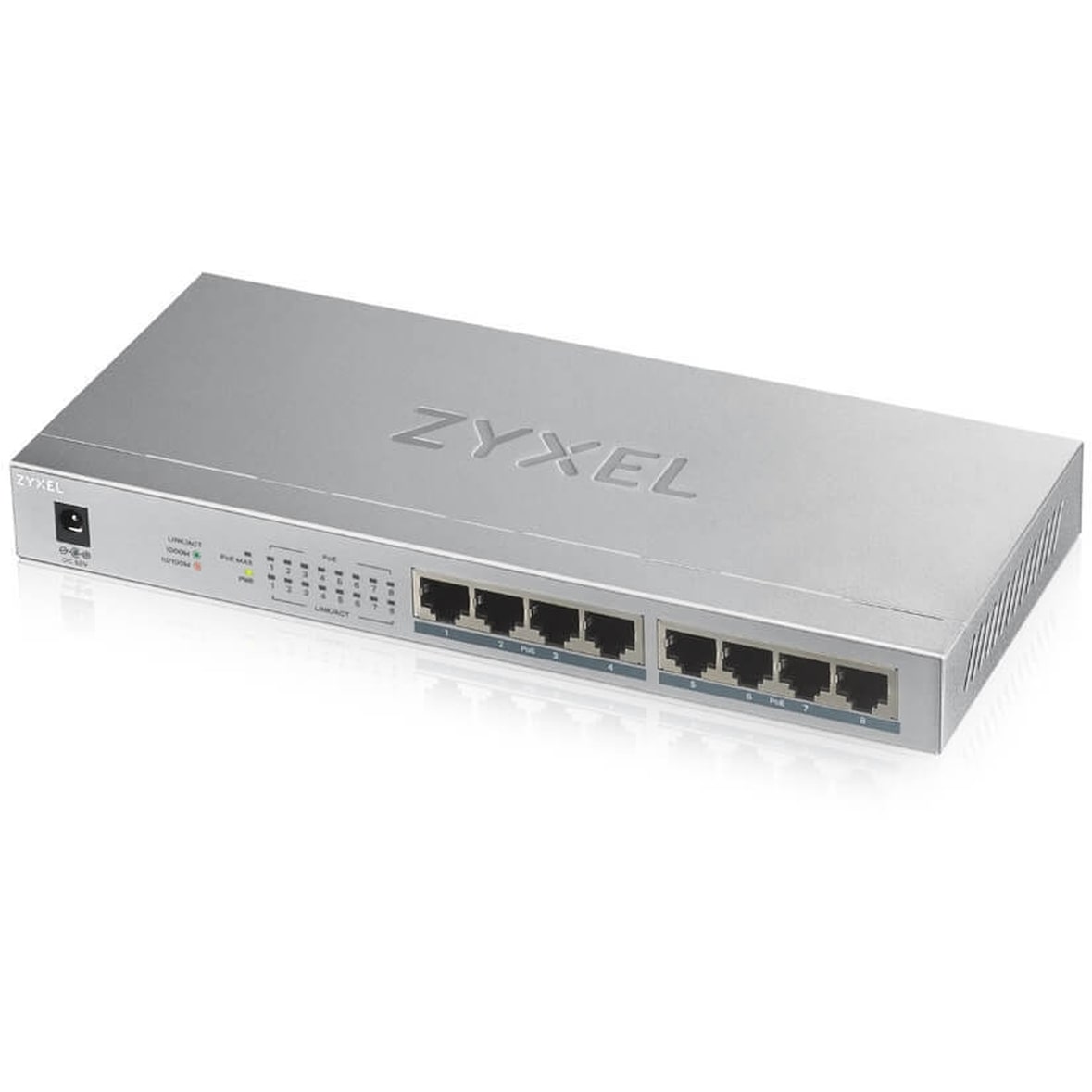 Zyxel GS1008HP Gigabit Ethernet no gestionado (10/100/1000) Alimentación a través de Ethernet (PoE) Gris