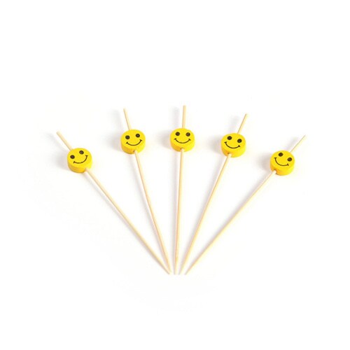 Picker aus Bambus mit Smiley, 120 mm, 150 Stück
