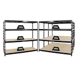 thumbnail of PROREGAL Mega Deal 4x Profi Schwerlastregal Rhino | HxBxT 180x200x60cm | 4 Spanplatten-Ebenen 16mm | Fachlast 500kg | Schwarz