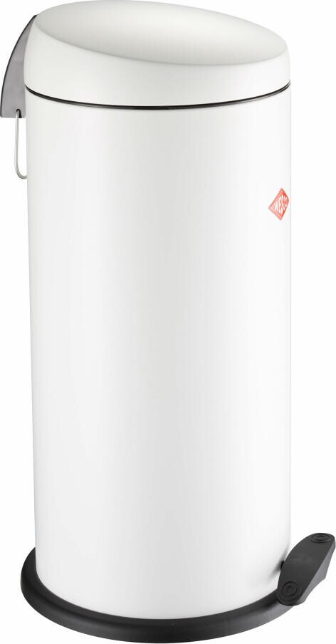 Wesco Capboy Maxi Treteimer, Abfalleimer, Mülleimer, Stahlblech, Weiß Matt, 22 L, 121531-74