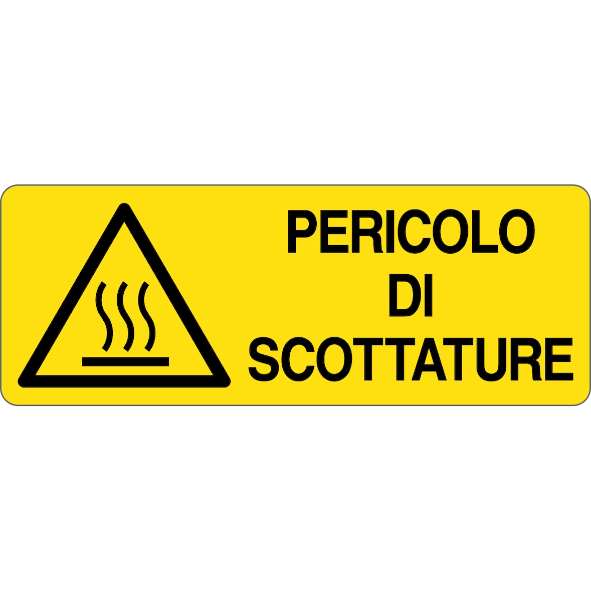 cartello alluminio 333x125 mm pericolo di scottature