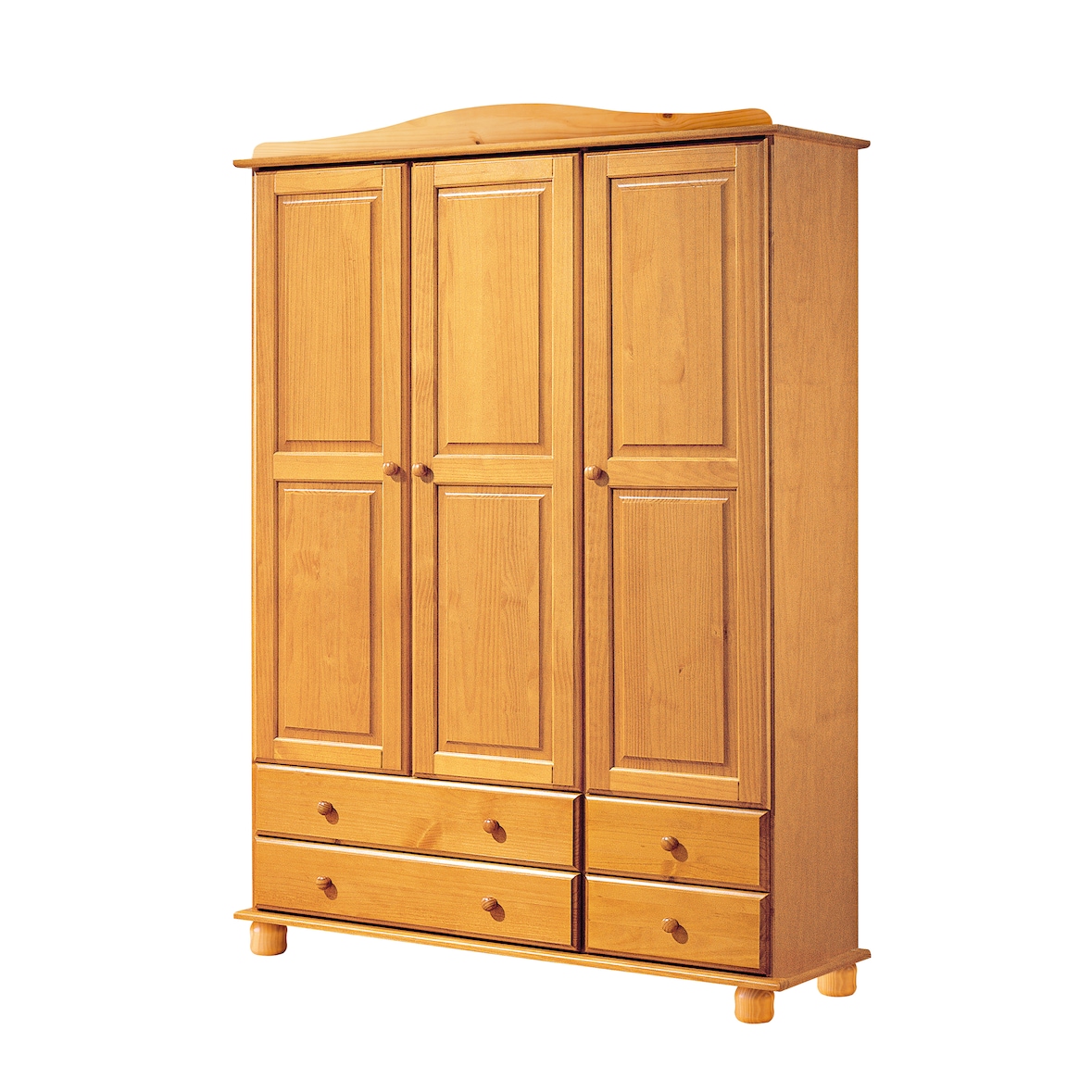 Armario Realizado en Madera Maciza de Pino, barnizado en color Miel. Serie Canet. Medidas 197x52 cm (altoxfondo). (130 cm de ancho)