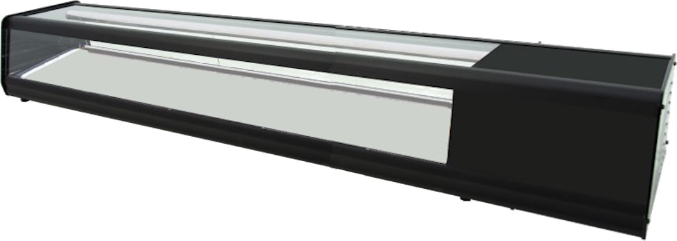 Gekühlte sushi-vitrine für 8 gn 1/3 flachglas - 1810x400x300 mm - 200 W 230/1V - 13RC5184 Eurast