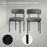 thumbnail of ML-Design – Esszimmerstühle 2er Set Grau | Teddystoff, Rückenlehne, schwarze Metallbeine, ergonomische Küchen- & Wohnzimmerstühle