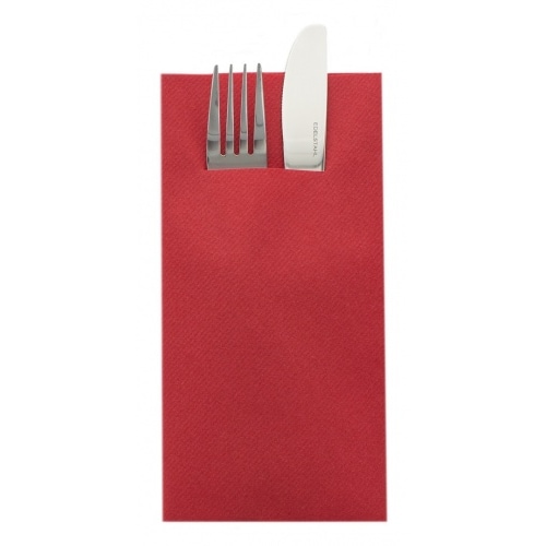 Sovie HORECA Besteckserviette Rot aus Linclass® Airlaid Light 40 x 40 cm, 75 Stück - Bestecktasche