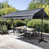thumbnail of Store double pente avec coffre 3 x 4 m en aluminium gris anthracite
