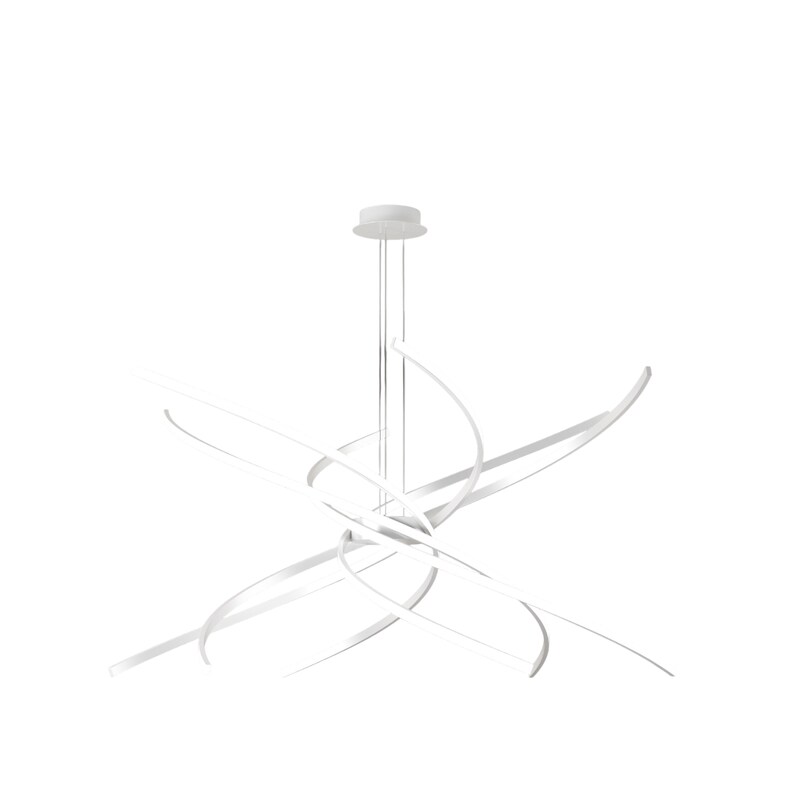 Lampadario a Led Moderno Top Light Tornado 88W 5950LM 1163/S100 Bianco