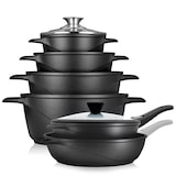 thumbnail of Briebe MGK1219 Trem de Cozinha Indução 12 Peças, Alumínio Fundido Antiaderente, 4 Panelas + 2 Frigideira con Tampas, Preto