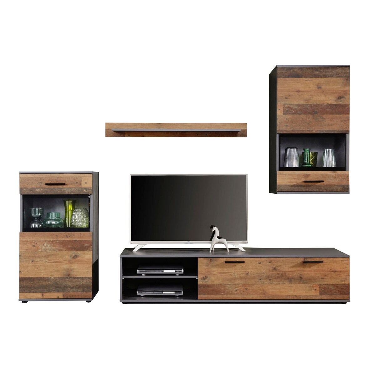 Mala Regal Aufstellung A, Matera Dekor, Old Wood Dekor.