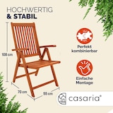 thumbnail of Casaria 4er Set Gartenstuhl Vanamo Klappstuhl 5-Fach Verstellbar FSC®-zertifiziertes Eukalyptusholz