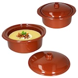 thumbnail of 2er Set Ton-Topf + Deckel 1,6L Mediterran Cocotte Kochtopf Schmortopf Mittelalter