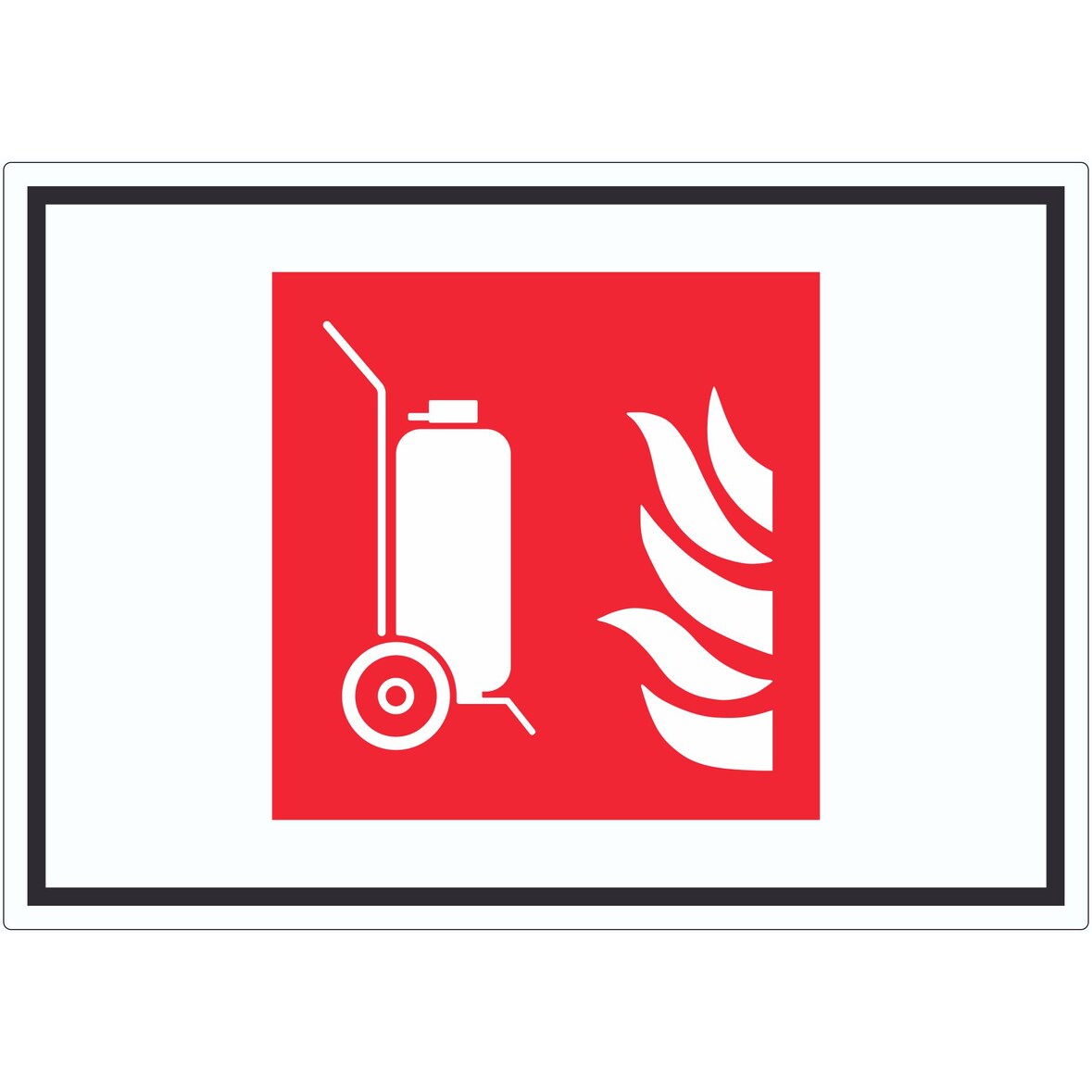 Fahrbarer Feuerlöscher Symbol Aufkleber A8 (52x74mm)