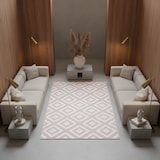 thumbnail of Teppich Wohnzimmer Geometrisch Pflegeleicht Waschbar Strapazierfähig Schlafzimmer OEKO-TEX Pink 120x170 cm Gekettelt – INN von Kadima Design