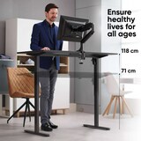 thumbnail of ONKRON Elektrisches Tischgestell, höhenverstellbar für 120-170 cm Tischplatten, bis 70 kg, Steh Sitz Schreibtisch, WDF221E-B Schwarz