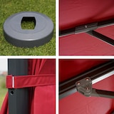 thumbnail of Zweefparasol HWC-A96, parasol, rond Ø 4m polyester/aluminium 27kg ~ bordeaux met voet