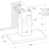 thumbnail of Bauknecht Einbauhaube DBHBS 94 LM X, 90 cm Edelstahl, Abluft- und Umluftbetrieb