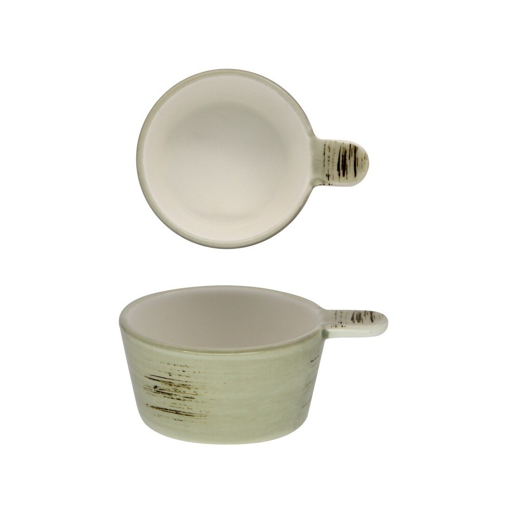 Bol Justcolor Noisette de 11,2 x 8,5 cm, altura 4,1 cm con asa, porcelana satinada Lioness, paquete de 6