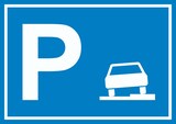 thumbnail of Gehweg Parkplatz Schild waagerecht A0 Rückseite selbstklebend