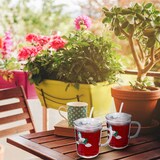 thumbnail of Relaxdays Kindergläser 2er Set, Regenbogenpferd, Trinkglas Kinder, Henkel, Deckel & Strohhalm, 400 ml Skala, transparent