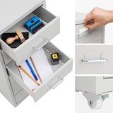 thumbnail of tectake Caisson de bureau roulant en métal 41x28x69cm  Gris Clair