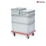 thumbnail of PROREGAL Transportroller Kistenroller Logistikroller mit Kunststoffräder gelb | HxBxT 15x60,7x40,7cm | Offen | 2 Lenkrollen & 2 Bremsrollen | 2 Stück