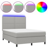 thumbnail of vidaXL Boxspringbett mit Matratze & LED Hellgrau 140x190 cm Stoff