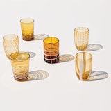 thumbnail of Zafferano Melting Pot Set van 6 glazen in één kleur - Amber - Handgeblazen glas, 32 cl - Handgemaakte bekers voor water en cocktails
