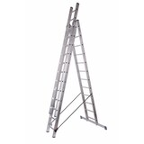 thumbnail of Schiebeleiter 3x12 Stufen Länge 7,4m 332x48cm ALU SZAGATO Stufenleiter Stehleiter ausziehbar Mehrzweckleiter Standleiter Schiebeleiter Stehleiter