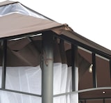 thumbnail of Cenador de Jardín 3x3m con Doble Techo y Mosquiteras Laterales con Cremallera Buena Ventilación para Terraza Eventos Fiestas Bodas Marrón y Blanco