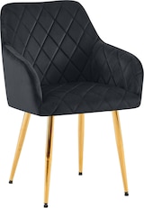 thumbnail of Esszimmerstuhl Monett Samt Metall gold/schwarz