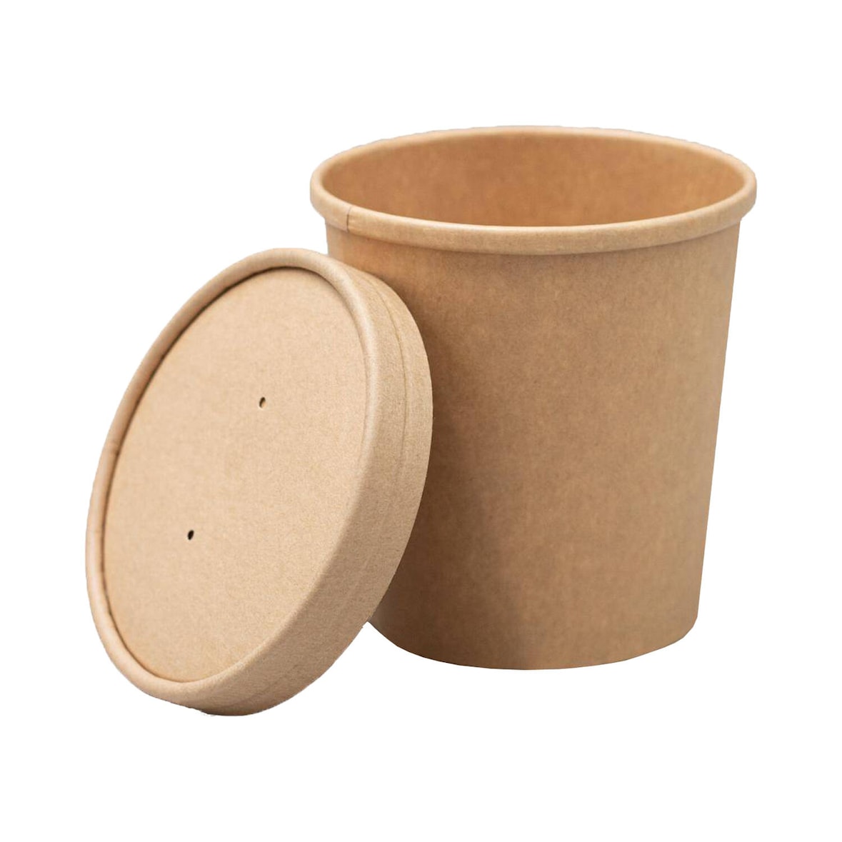 125x Suppenbehälter Suppenbecher inkl. Deckel aus Kraftpapier 400ml FSCR