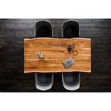 thumbnail of KAWOLA Mesa de comedor LORE 180x90cm maciza con base de arbol plata