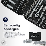 thumbnail of 4toolz ® Doppenset 108-delig in Koffer - 72 tands Ratels 1/2" en 1/4'' Doppen en Bit-set