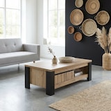 thumbnail of Table basse industrielle rectangulaire chêne/noir Simeo